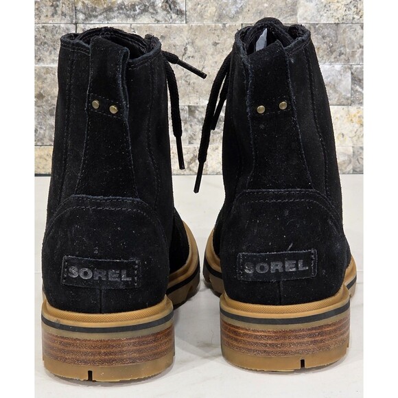 SOREL Womens Lennox Waterproof Boots Suede Leather Combat Chukka Lace-Up Black 8 - Picture 5 of 13